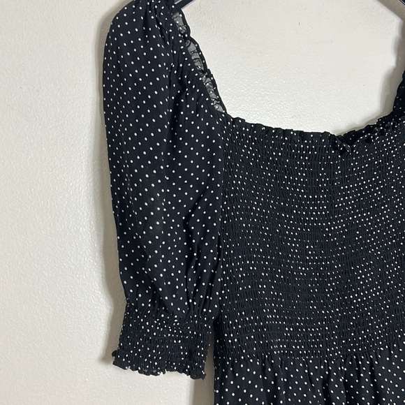 Reformation Elle Smocked Polka Dot Dress Size 8 - Picture 7 of 16